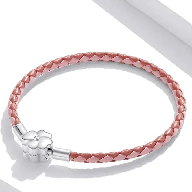 Červená Kožená Náramek s Charms