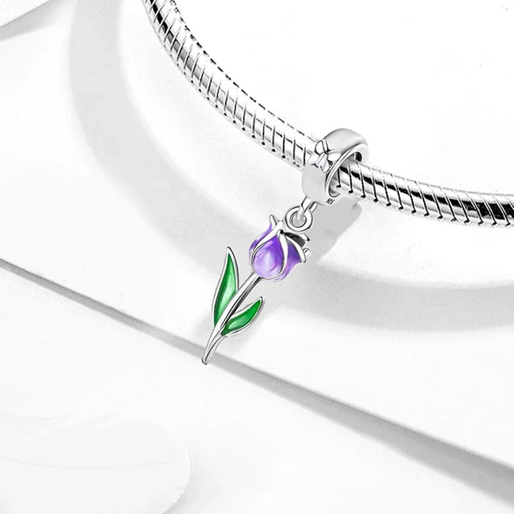 Přívěsek – Fialový tulipán – Perla Čech