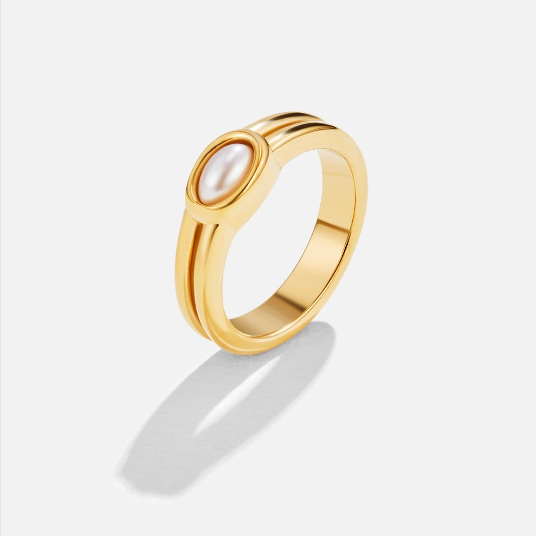 Chunky Pearl 18K Zlatý Prsten