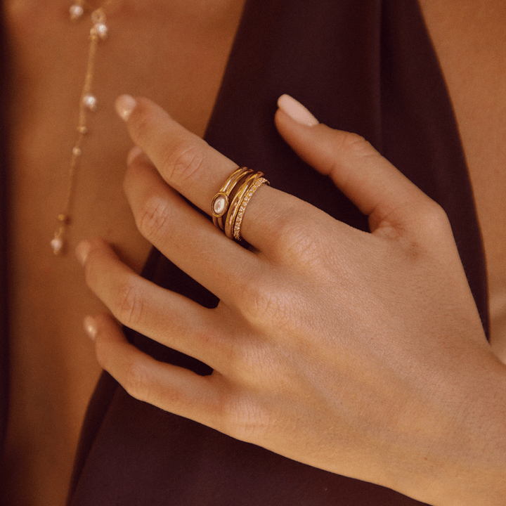 Chunky Pearl 18K Zlatý Prsten