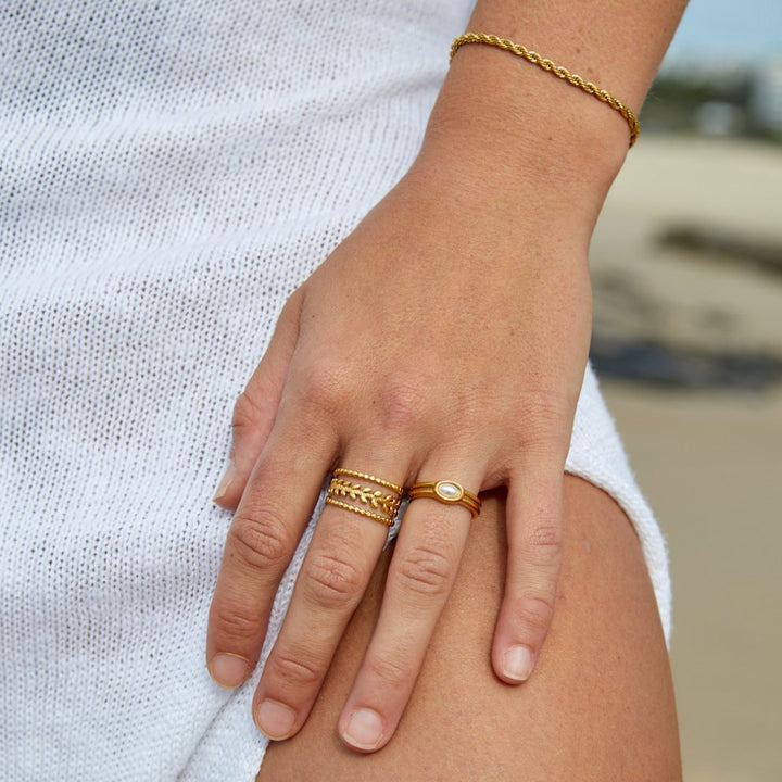 Chunky Pearl 18K Zlatý Prsten
