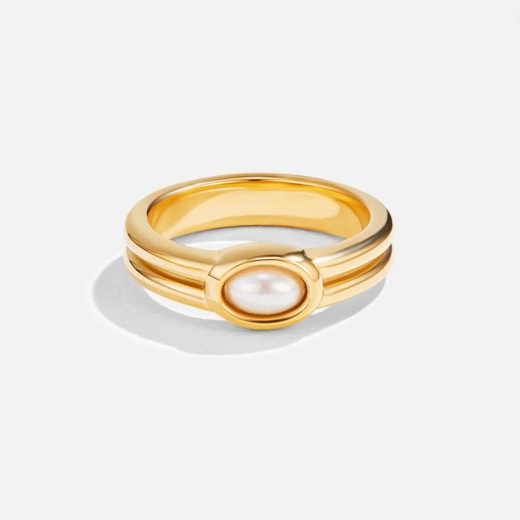 Chunky Pearl 18K Zlatý Prsten