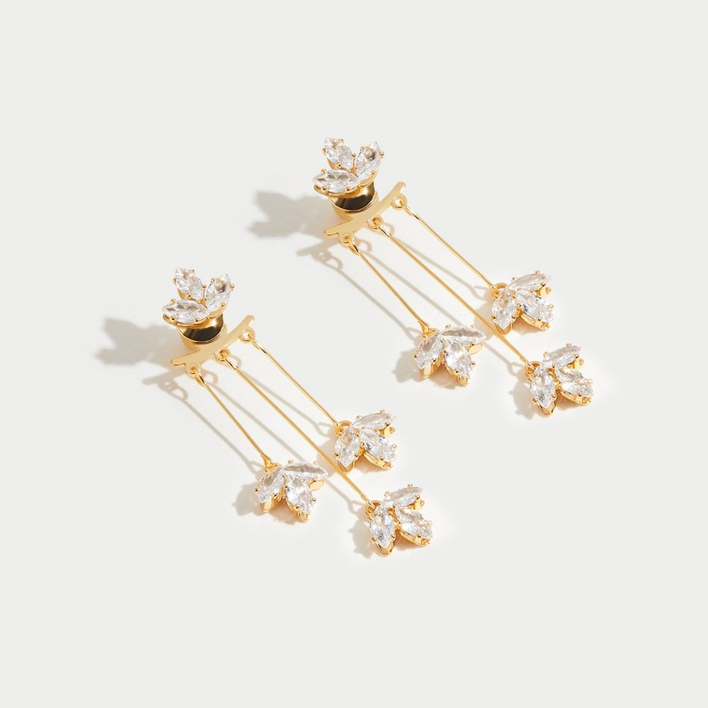 Křišťálové Lotus Vodopád Náušnice