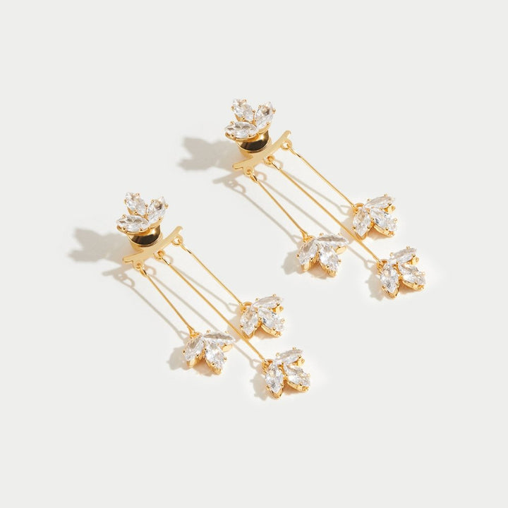 Křišťálové Lotus Vodopád Náušnice