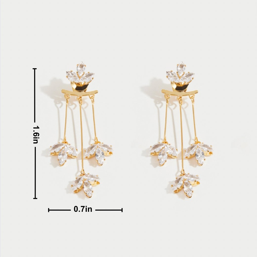 Křišťálové Lotus Vodopád Náušnice