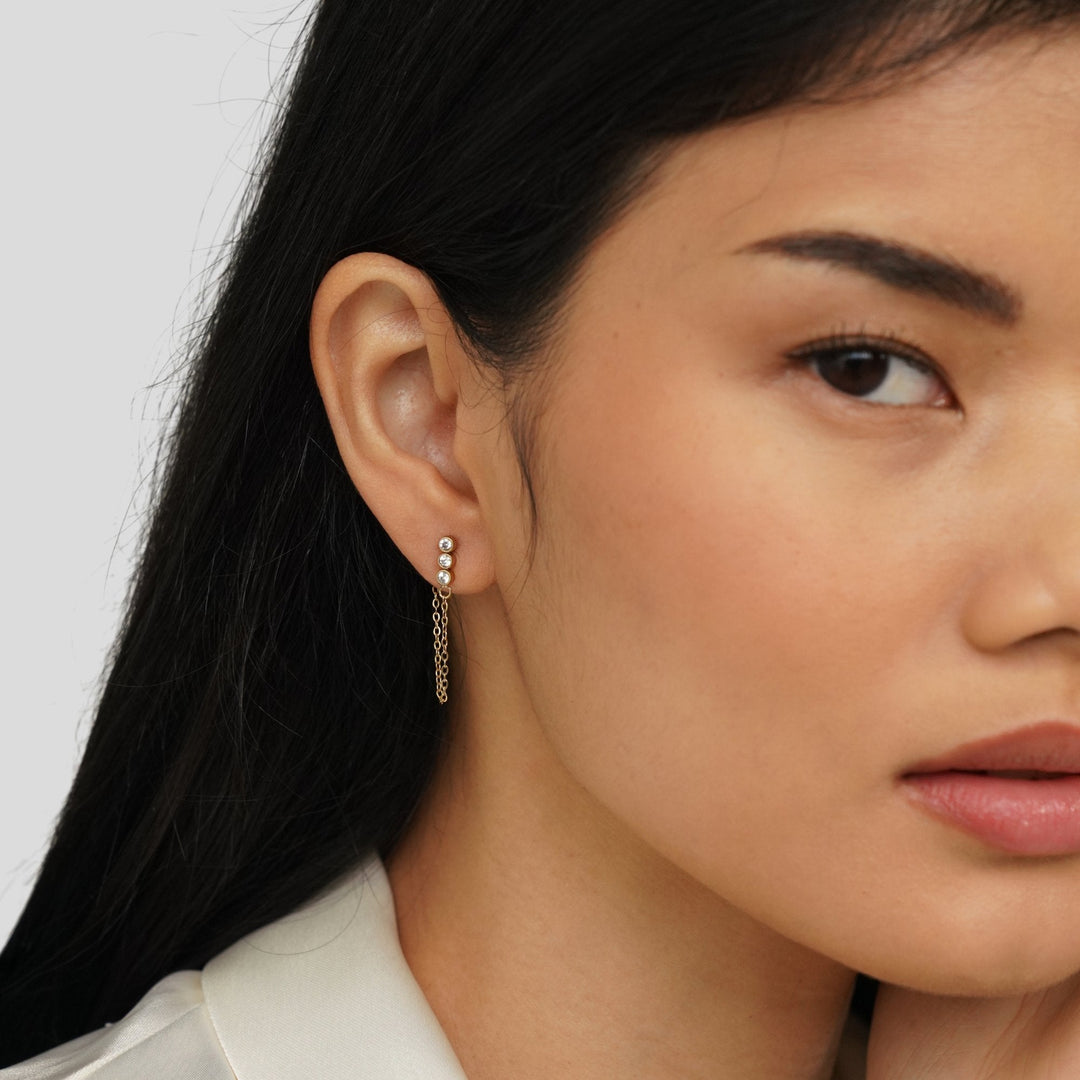 Náušnice Mara Crystal Chain