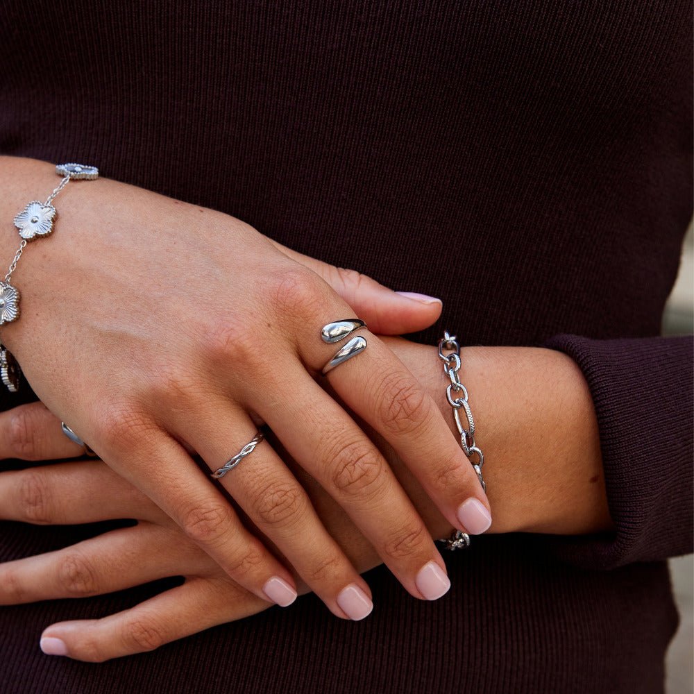 Prsten Raven Silver Wrap